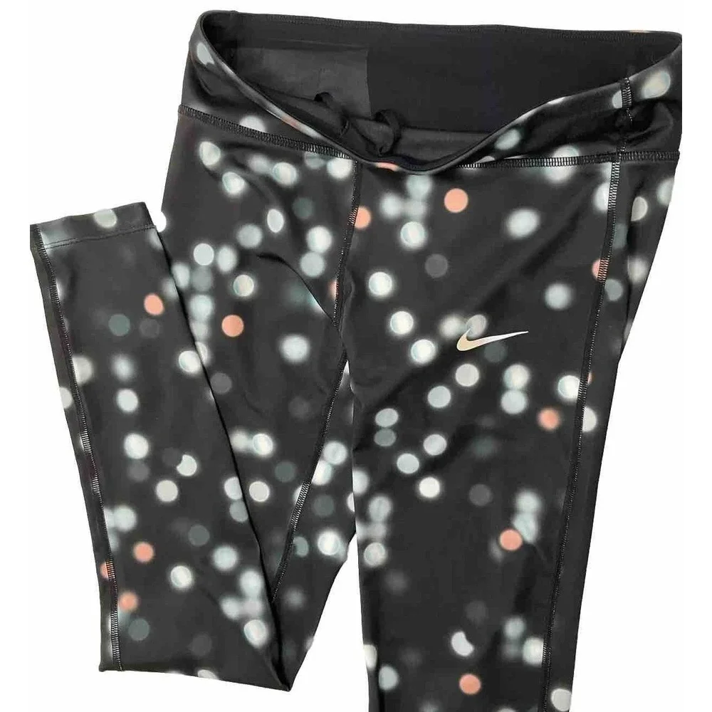 Nike Leggings Women Sz M Essential Fit Full Length Running 930465 Dots